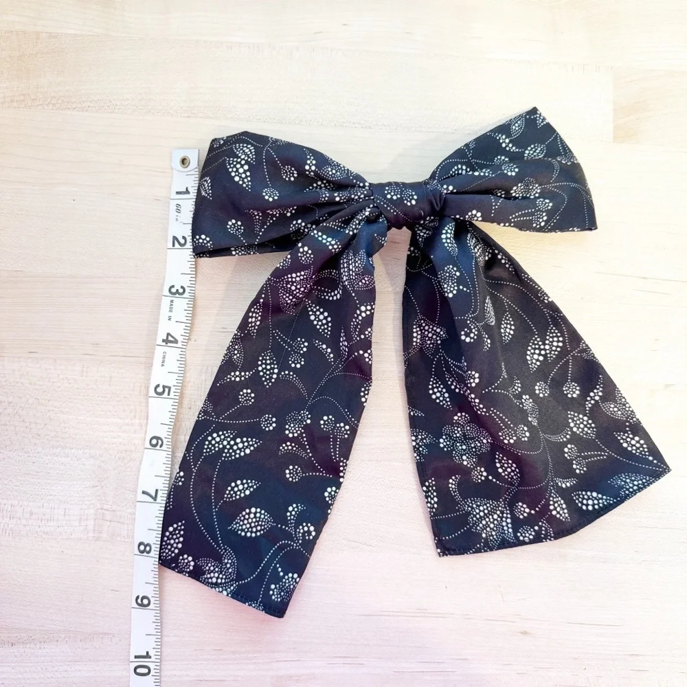 ANTHROPOLOGIE Oversized Black Hair Bow Barrette NEW